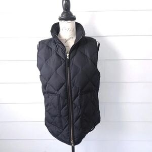 J.Crew Black Factory Quilted Down Vest Women's M